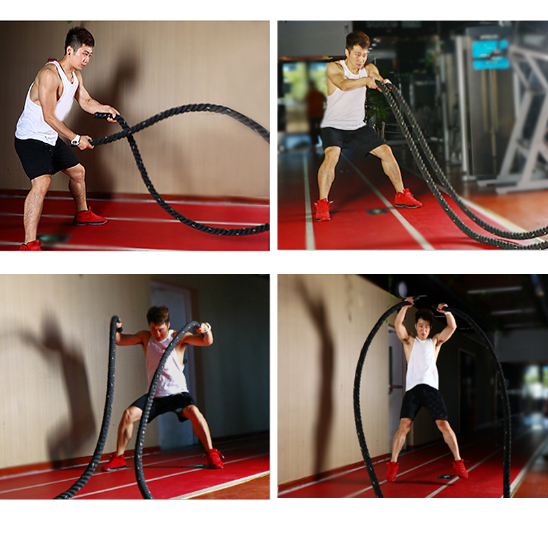Crossfit No Equipment - Corde da battaglia professionali 9M/12M/15M, attrezzature